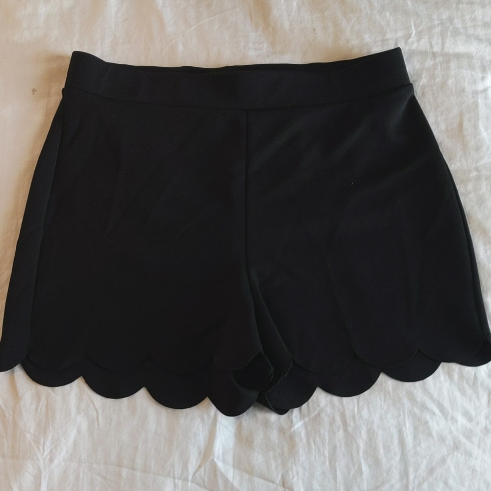 Express Black scalloped shorts-polyester/spandex